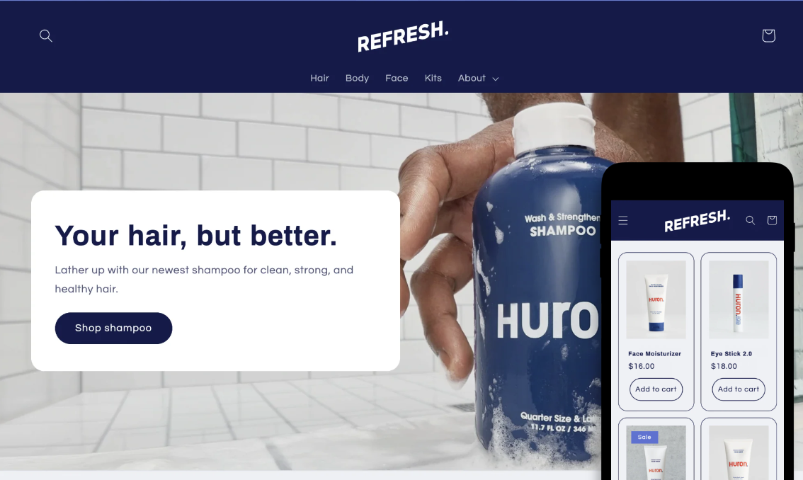 Refresh is one of the best free Shopify premium themes
